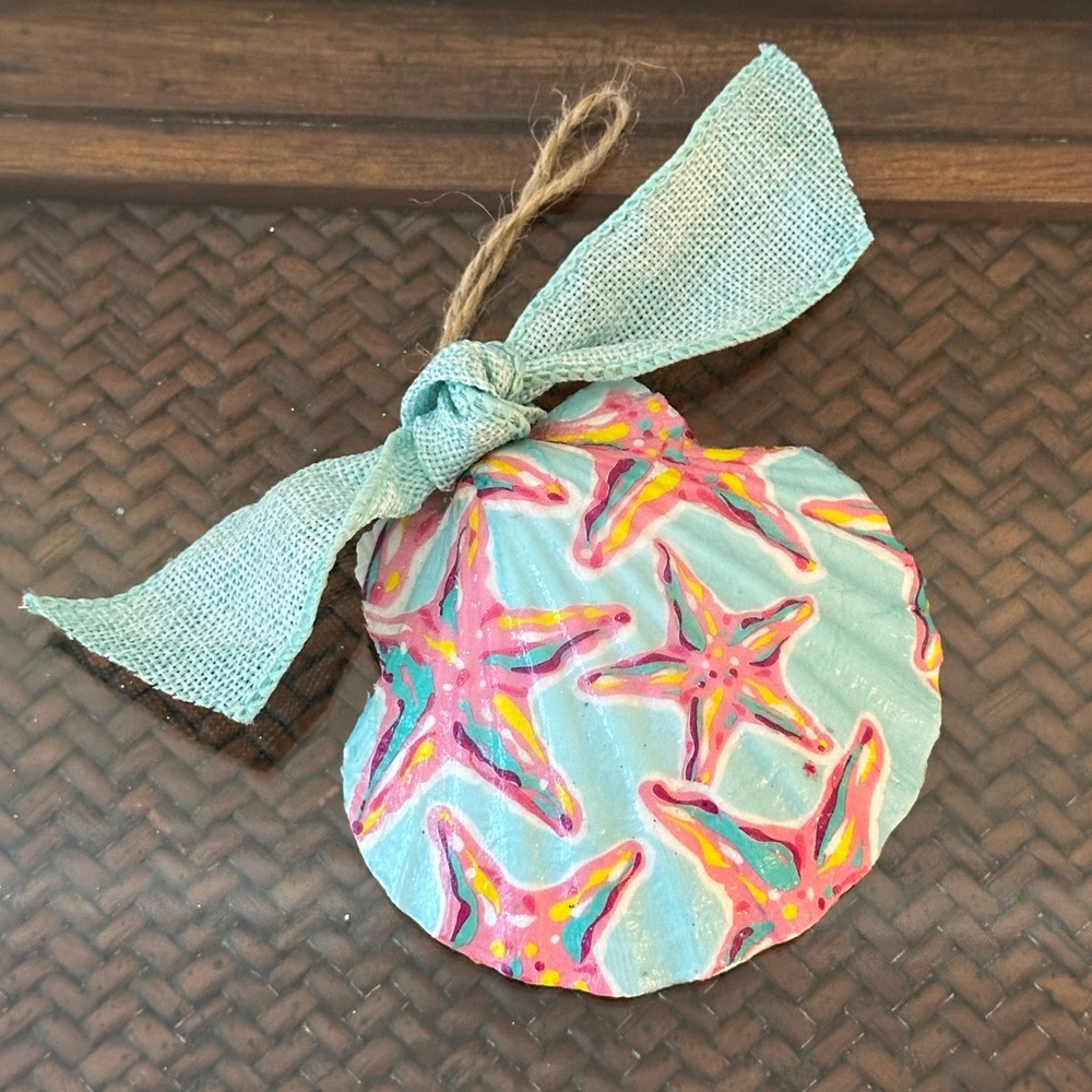 Coastal HandPainted Shell Ornament